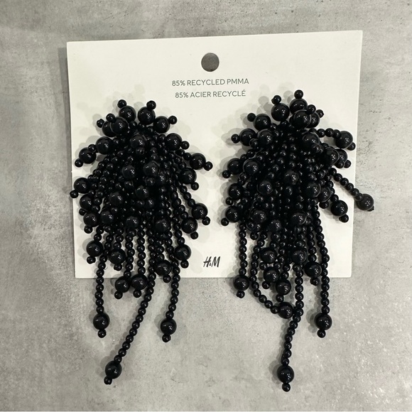H&M Black Bead statement earrings - Picture 1 of 2